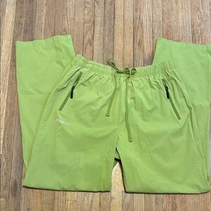 Pudolla Trendy Muted Lime Green Track Pants Large